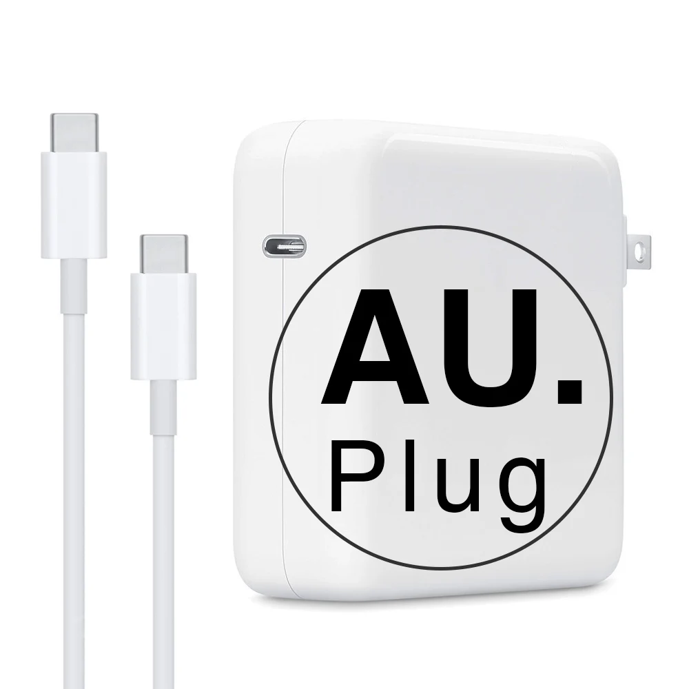 AU Plug 87 Вт PD Мощность адаптер Тип usb-C Зарядное устройство с USB-C зарядный кабель для передачи данных для Apple новейший Macbook pro 1" дюймов A1706 A1707 A1708 A1719 - Цвет: AU Plug