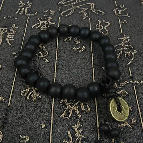

Unisex Buddha Prayer Wood Beads Bracelet Copper Pendant Bangle Wrist Ornament Bracelets for Women