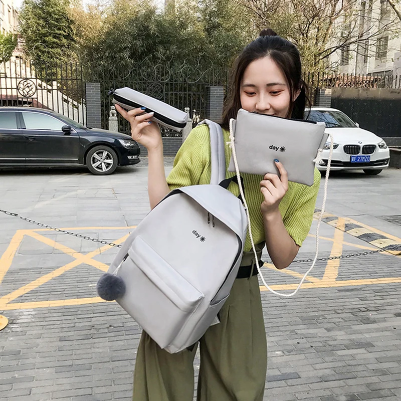 

Teenager Girls Letter Printing Girls Knapsack Trend Women Backpack Korea Style Female College Students Back Pack Schoolbag#