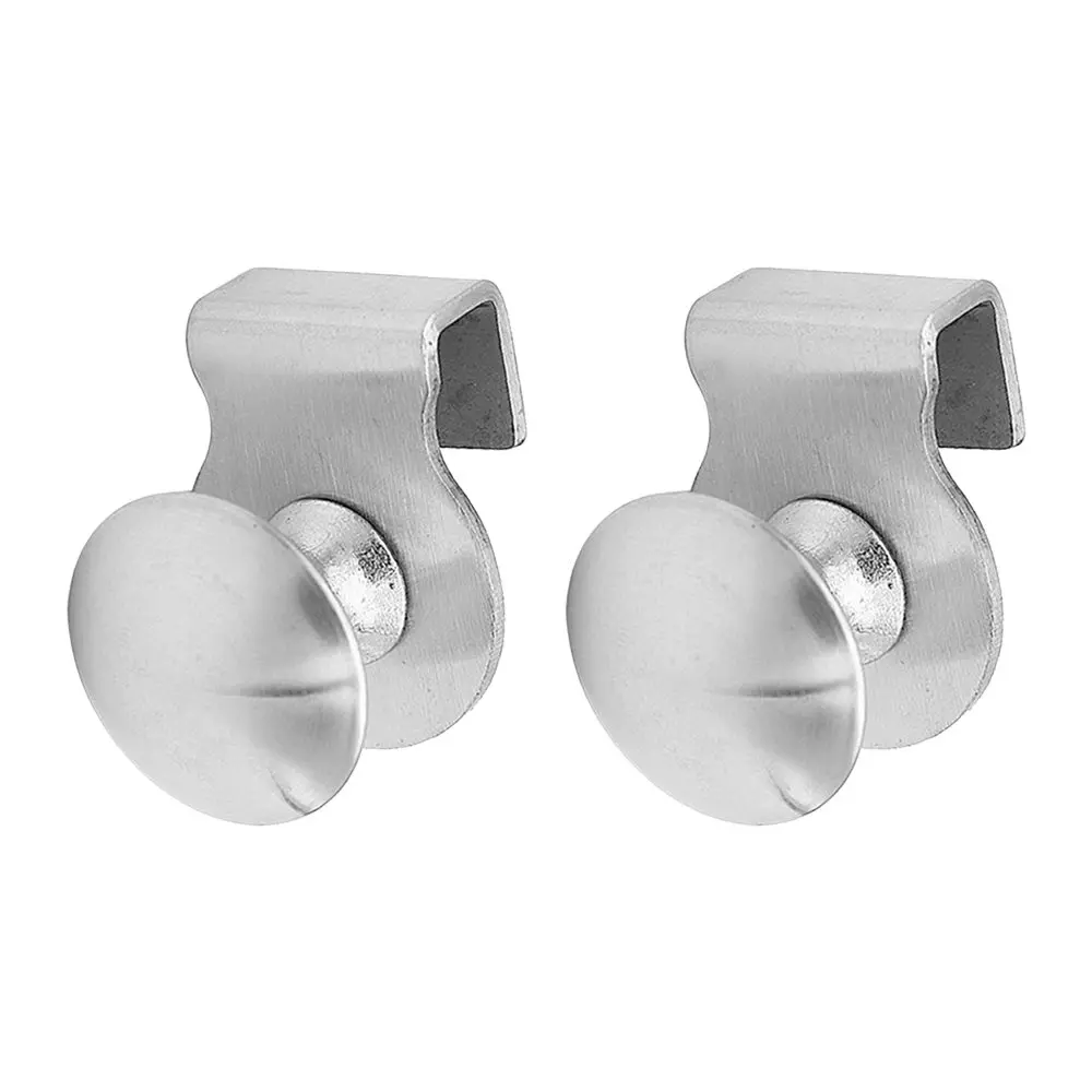 2x Glass Holder Clamp Handle Cupboard Showcase Door Accessories