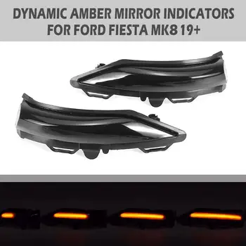

2PCS LED Side Wing Rearview Mirror Dynamic Indicator Flowing Turn Signal Blinker Repeater Light for Ford for Fiesta MK8 19+