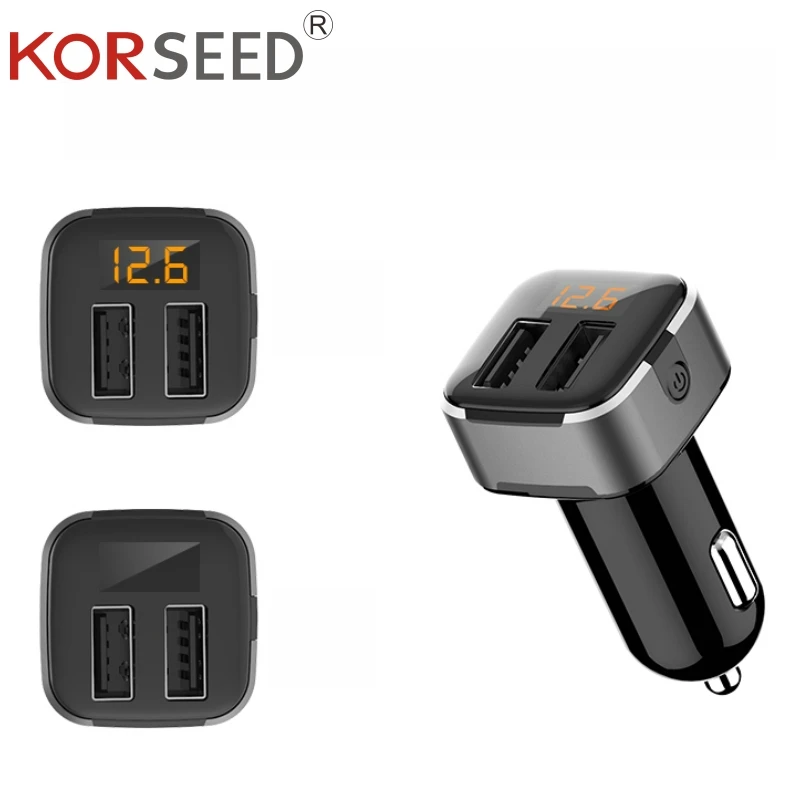 Автомобильное зарядное устройство KORSEED Mini с двумя usb портами 3 1 А|Кабели адаптеры