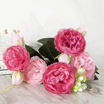 

30cm Rose Artificial Flowers High Quality Silk Flowers Bouquet Fake Flowers Roses Home Decor Flowers Artificial Bouqet Wedding