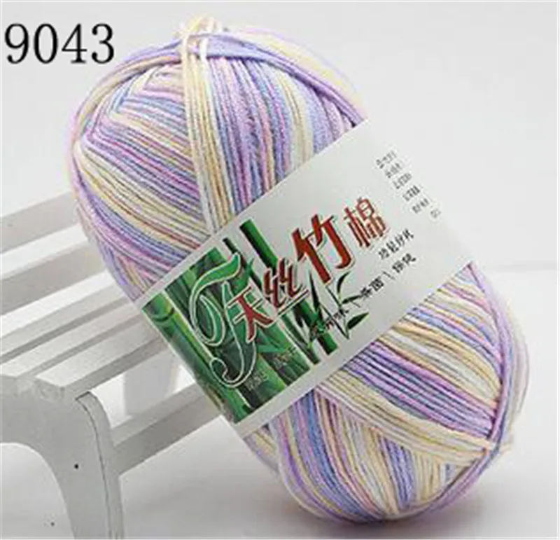 a9043 1pc=50g Natural Bamboo Cotton Yarn Soft crochet yarn sale Crochet for knitting Wool Children Hand Knitting DIY Thread C2MX0012 - Цвет: a9043