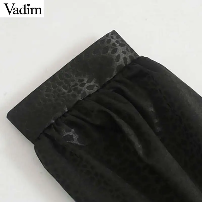 Vadim, женское платье миди с леопардовым принтом, асимметричный дизайн, рукав три четверти, животный узор, женские платья до середины икры QC998