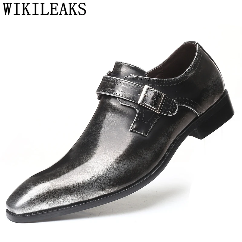 

Туфли-оксфорды мужские классические, заостренный носок, кожаные, на ремешке, модная обувь для офиса