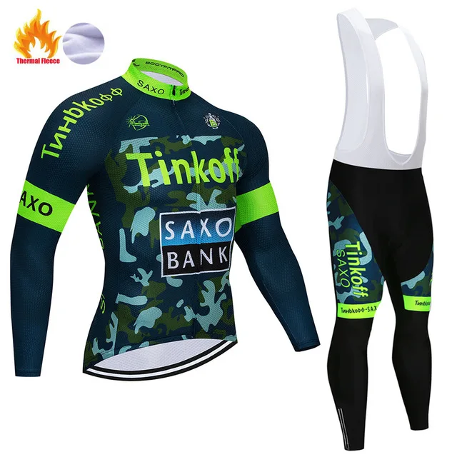 Зимняя одежда для велоспорта Tinkoff, Мужская Флисовая Джерси с длинным рукавом, дышащая, Ropa Ciclismo Invierno Hombre Termica