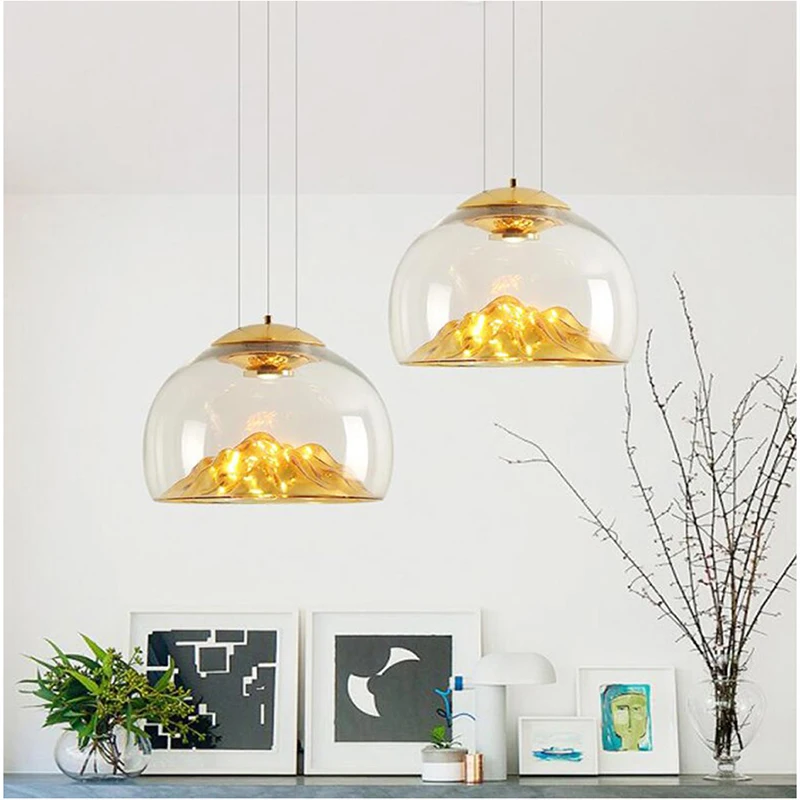 Axolight Mountain View Lampada A Sospensione In Vetro Lampade A Sospensione A Isola Nordica Lampada Da Bar Creativa Abbigliamento Cucina Isola Lightin