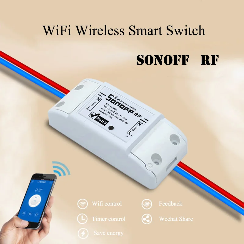 

SONOFF RF Receiver Wifi Wireless Light Switch Remote 433mhz Smart Home Automation Module for Google Home Alexa EweLink