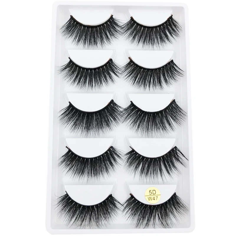 

Flash Girl High quality 5D-W47 5 pairs 5D mink natural long handmade false eyelashes