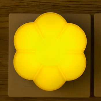 

Cute Colorful Plum Blossom Small Warm Led Night Light Control Gift Nightlight Insert Electric Decoration Home Baby Bedroom Lamp