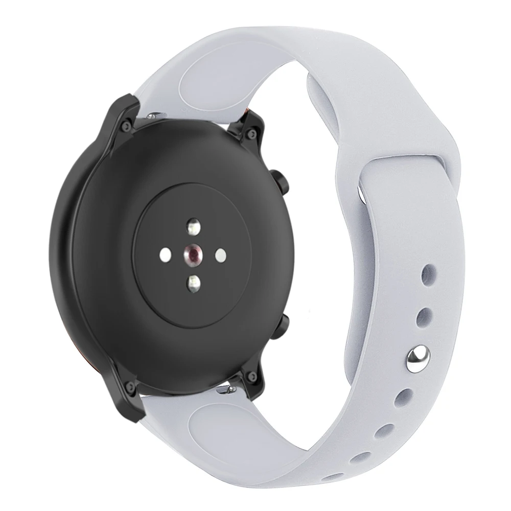 20 мм 22 мм силиконовый ремешок для часов Huami Amazfit GTR GTS samsung Galaxy Watch 42 мм 46 мм Active 2 gear S2 S3 Ремешок Браслет - Цвет: Серый