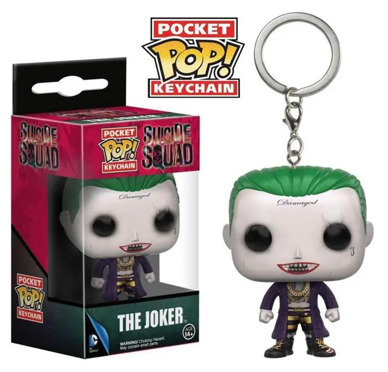 Joker FUNKO POP Marvel Мстители Dc Лига Справедливости персонаж Карманный Брелок виниловые фигурки игрушки - Цвет: Joker