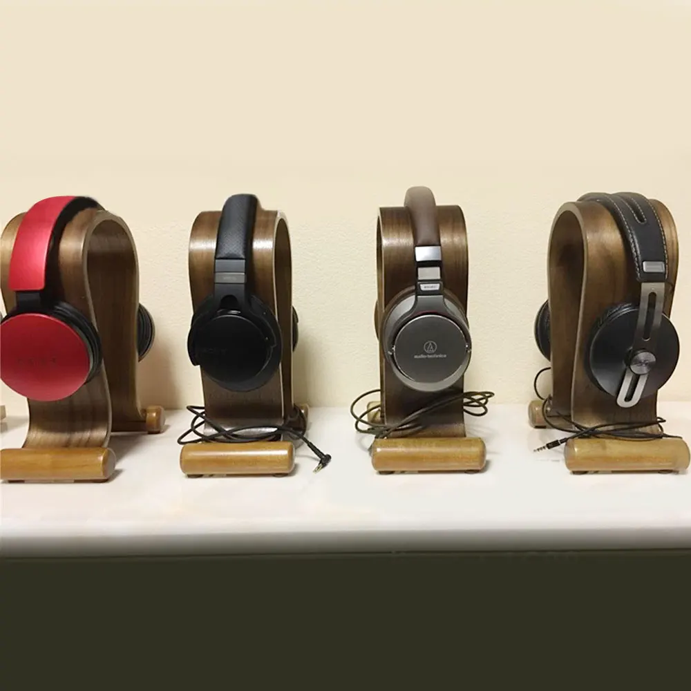 Portable Earphone Holder Wooden Practical Support Stand Headset Show Shelf Universal Headphones Device Gadgets