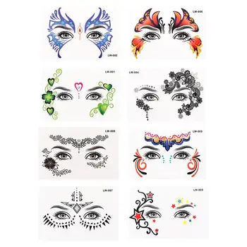 

8 Sheets Face Stickers Between the Eyebrows Decals Waterproof Stickers for Decor