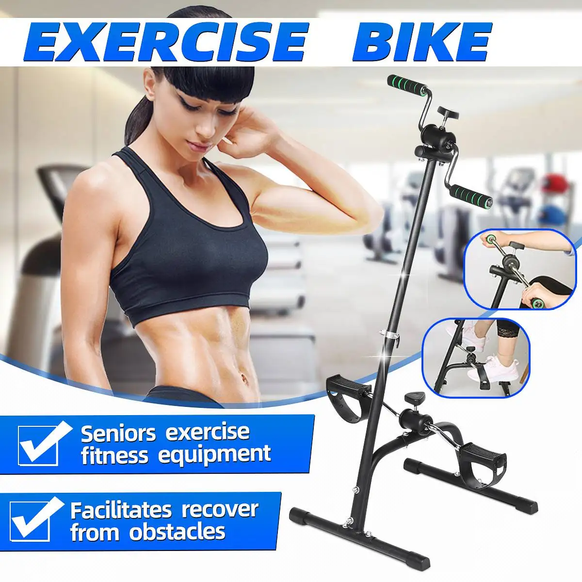Details about   Elderly Exercise Bike Fitness Foot Pedal Trainer Cycle Home Height Adjustable 