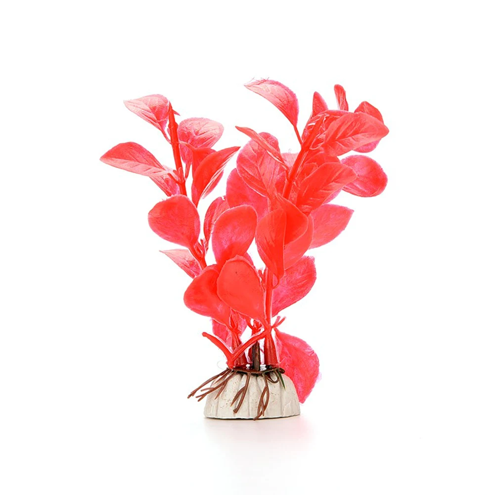 Красный 10cm Natural Soft Eco-friendly PVC Plastic Imitated Aquatic Plant Fish Tank Decoration Water Plant Aquarium Ornament#20 - Цвет: Красный