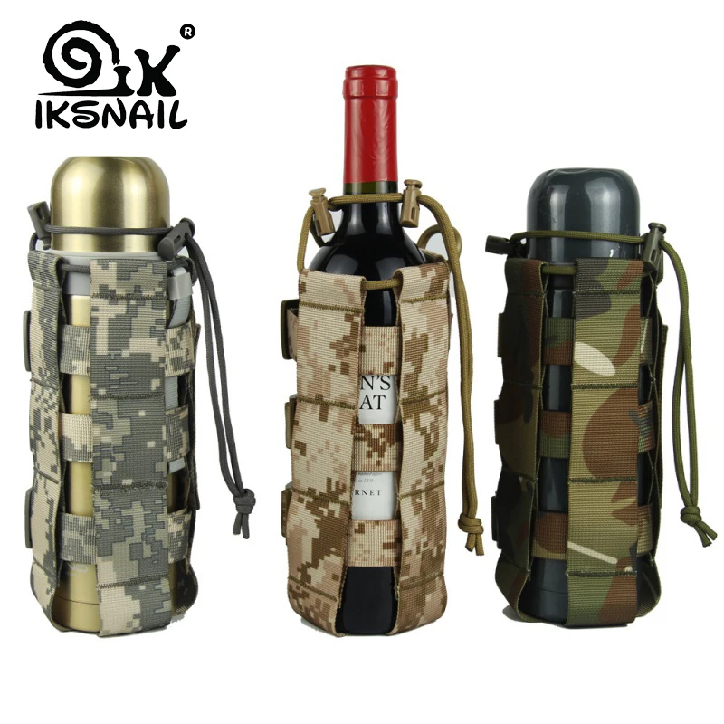 IKSNAIL 0.5L-2.5L тактическая Сумка Molle для бутылки с водой сумка Военная спортивная крышка кобура открытый дорожный чайник сумка с системой Molle