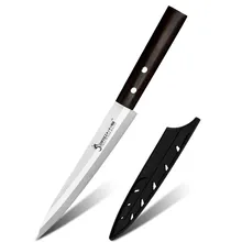 SOWOLL 8 дюймов нож сашими для левой руки нож из нержавеющей стали ручной работы с антипригарной ручкой Monzo кухонные ножи в японском стиле