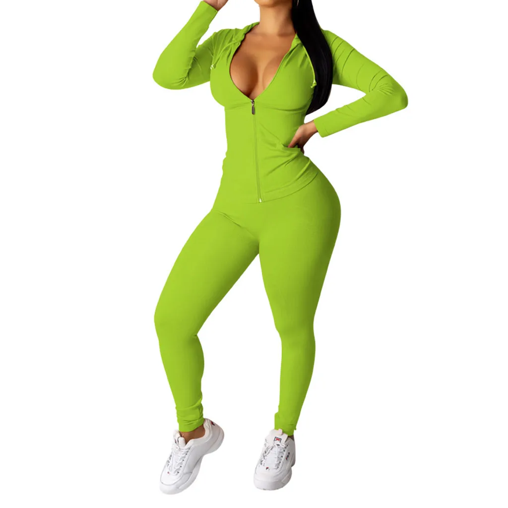 Модная новая спортивная одежда для женщин, женский комплект для занятий йогой большого размера, сексуальный повседневный комплект из двух предметов для занятий йогой - Цвет: Mint Green