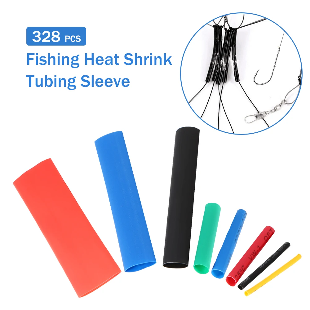 

328PCS 4cm 8cm Colorful Carp Fishing Rig Shrink Tube Heat Shrink Tubes Hook Shank Line Cover Rigging Material 0.2/0.4/0.5/1cm