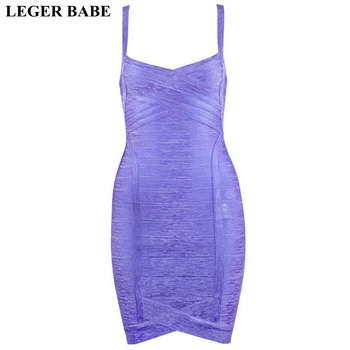 

LEGER BABE Foil Print Spaghetti Strap Bandage Dress Sleeveless Women Bodycon Vestidos Club Wear Celebrity Cocktail Party Dress