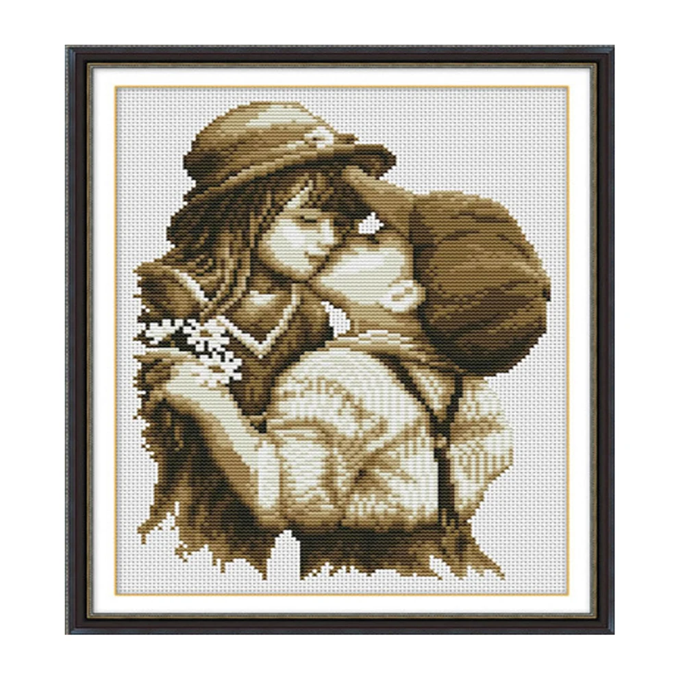 Needlework DIY DMC Cross stitch Sets Embroidery kits Precise Printed first kiss Patterns Counted Cross-Stitching cross stitch kit