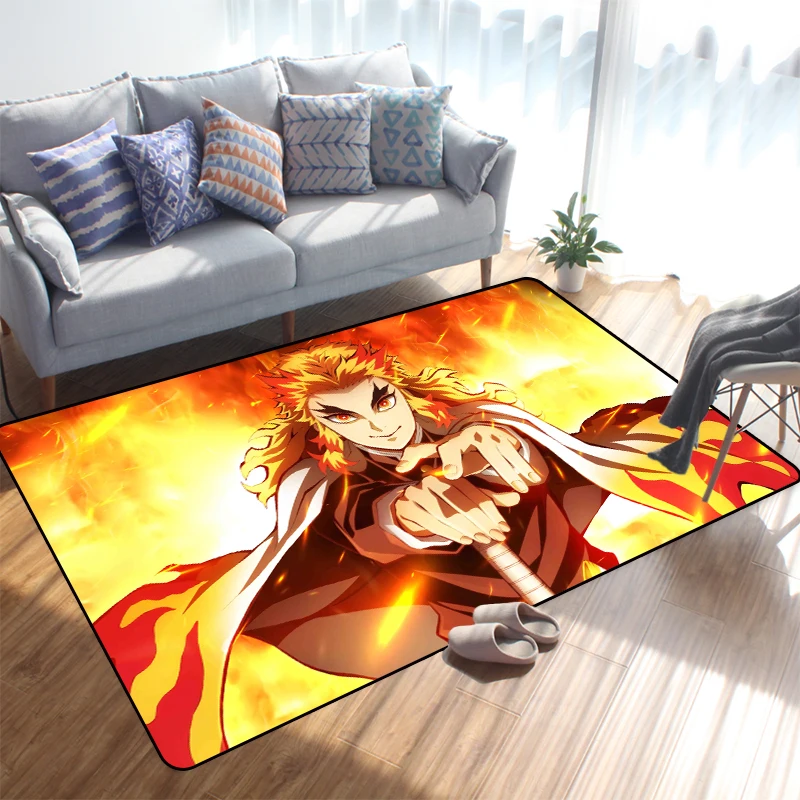 Аниме Demon Slayer Kimetsu no Yaiba дверной коврик ковер напольный Kamado Tanjirou для спальни