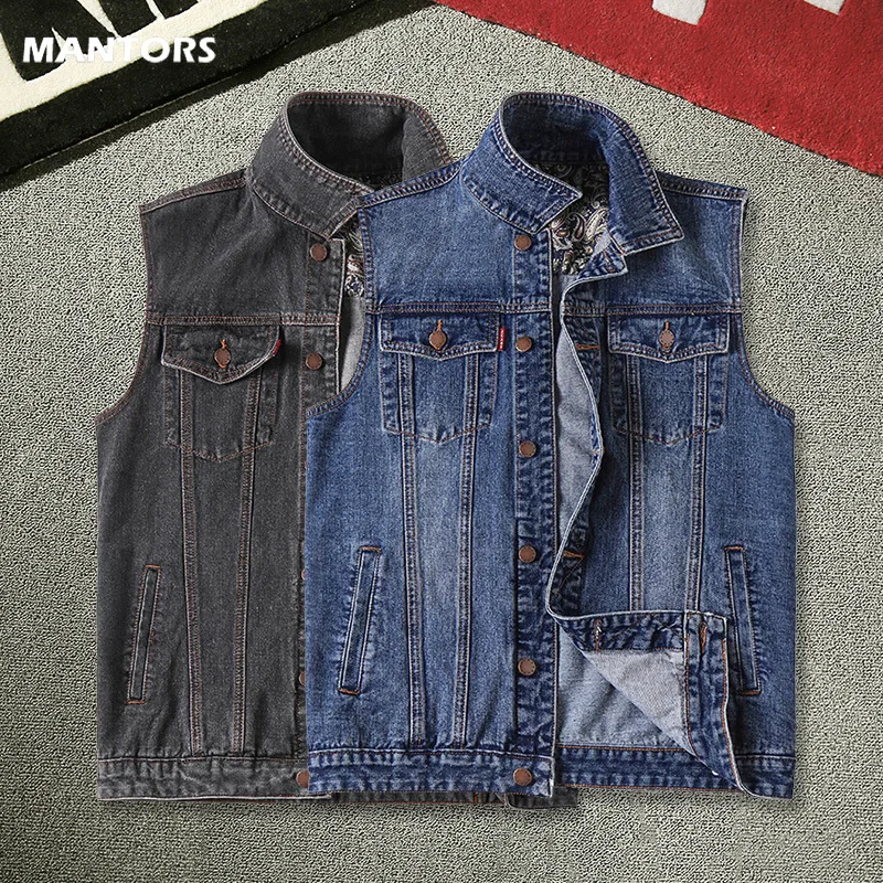Mens Denim Vest 2020 Autumn Winter Men 