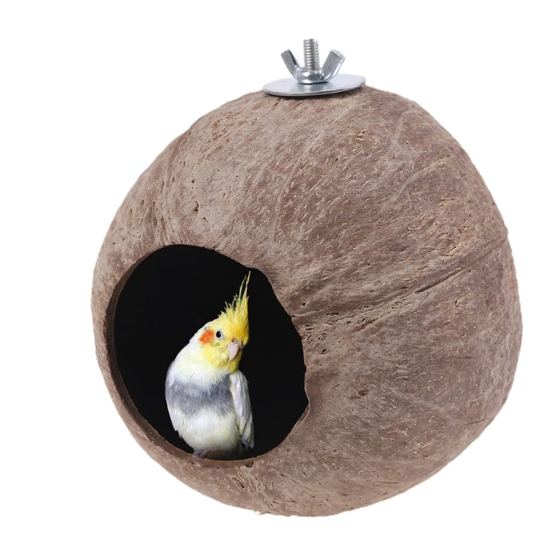 Parrot Nest Natural Coconut Shell House Cage Feeder Parakeet Birds Squirrel Hamster Toys Pet Breed Decoration Supplies Pendant | Дом и сад
