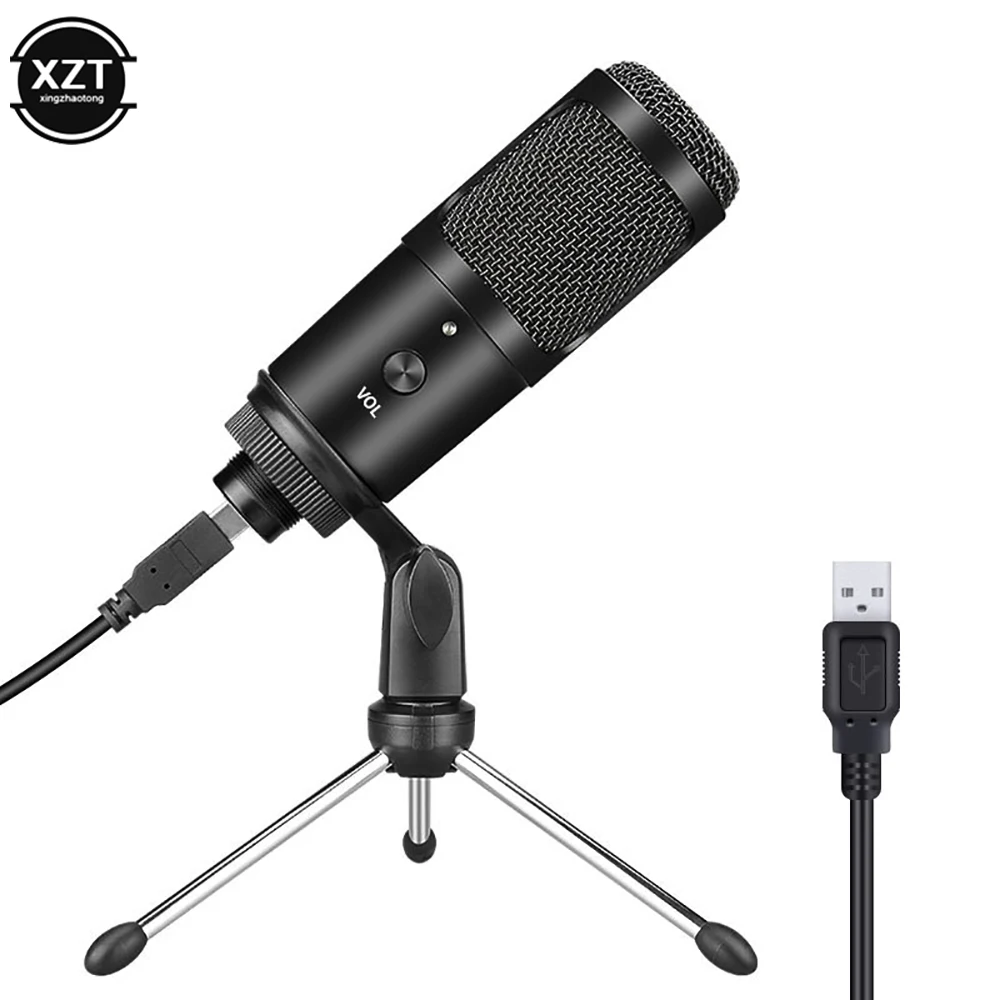 Metal USB Condenser Recording Microphone For Laptop MAC Or Windows Cardioid Studio Vocals Voice Over YouTube | Электроника