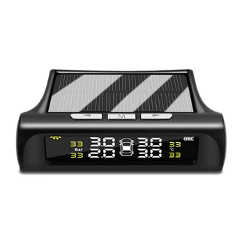 

Car Tpms Tire Pressure Monitoring Tire Pressure Tester With Solar Power Charging System Digital Lcd Display Auto Security Voice