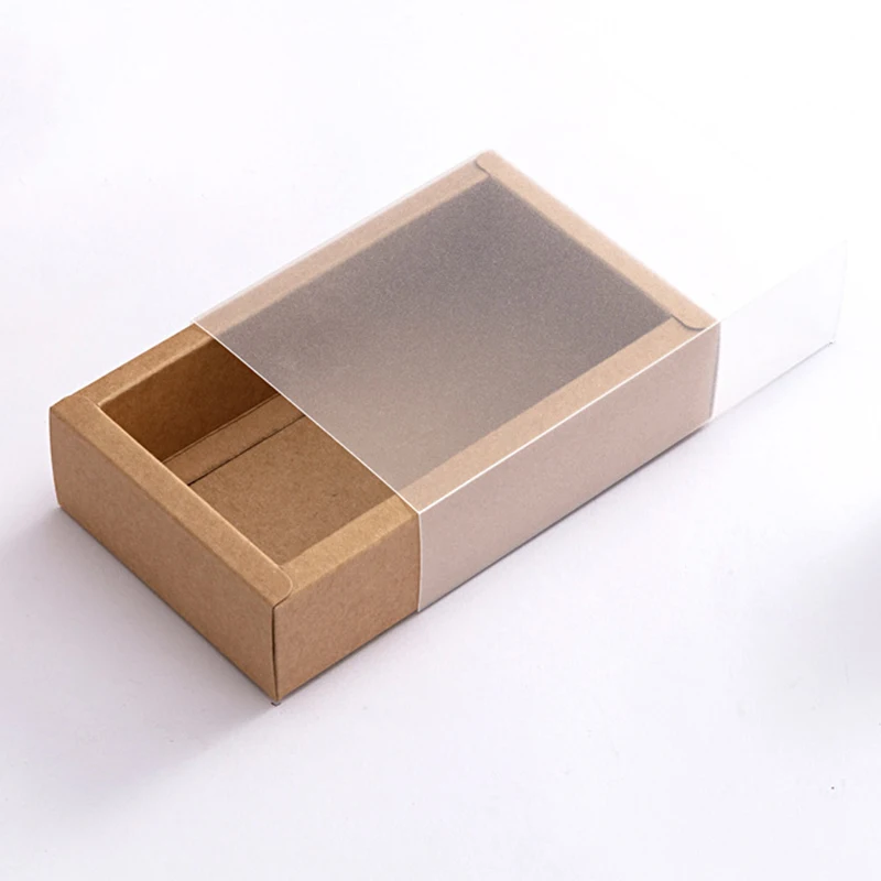 9 Styles Transparent Window Gift Drawer Box Delicate Simple Kraft Paper  Wedding Cookie Candy Cake Packing Display Storager - AliExpress