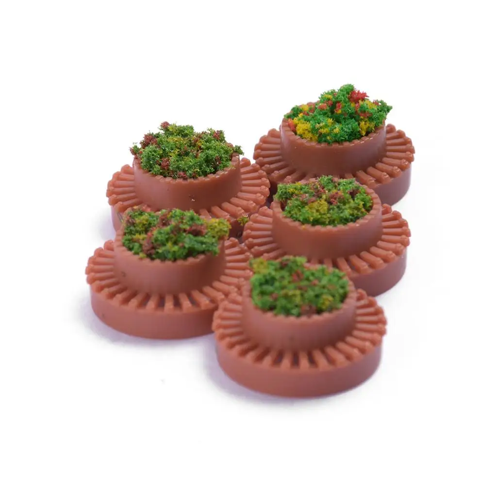5pcs 1:150 Scale Plastic Flower Beds For Doll House DIY Sand Table Layout