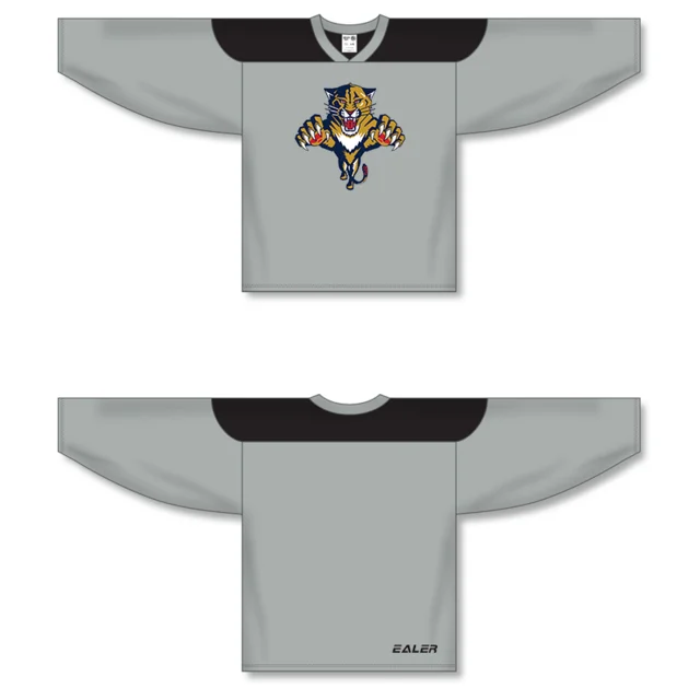 Gray EALER Free Shipping Vintage Ice Hockey Training Jerseys Print Panthers Logo Spot Cheap high quality H6100-10 - Цвет: Gray