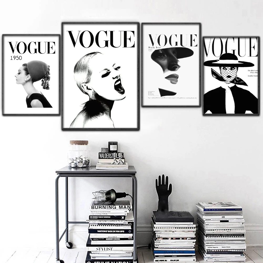 Vogue Cuadros стиль скандинавские украшения стены искусства Постеры-холсты и принты Картина на холсте для гостиной моды Женщины