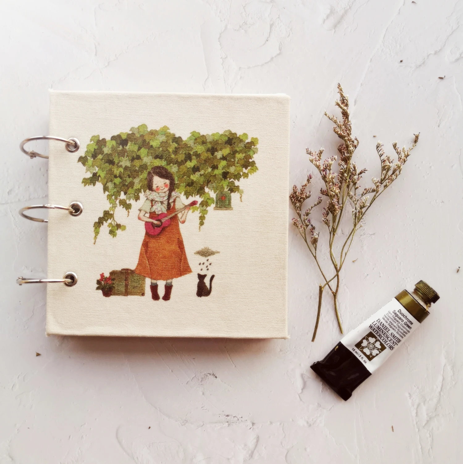 

Handmade 13x13cm watercolor sketchbook hand book 300g watercolor paper loose-leaf drawing sketch portable travel art supplies