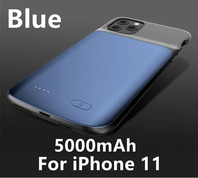 Для iPhone 11 Pro Аккумулятор Max чехол для iPhone 11 Pro power Case расширяемый аккумулятор блок питания жидкие силиконовые противоударные чехлы - Цвет: Blue for 11