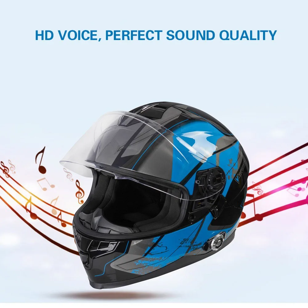 BM22-967 полный Depluex мотоцикл Bluetooth домофон для 6 всадников BT беспроводное переговорное устройство домофон FM MP3 полный шлем