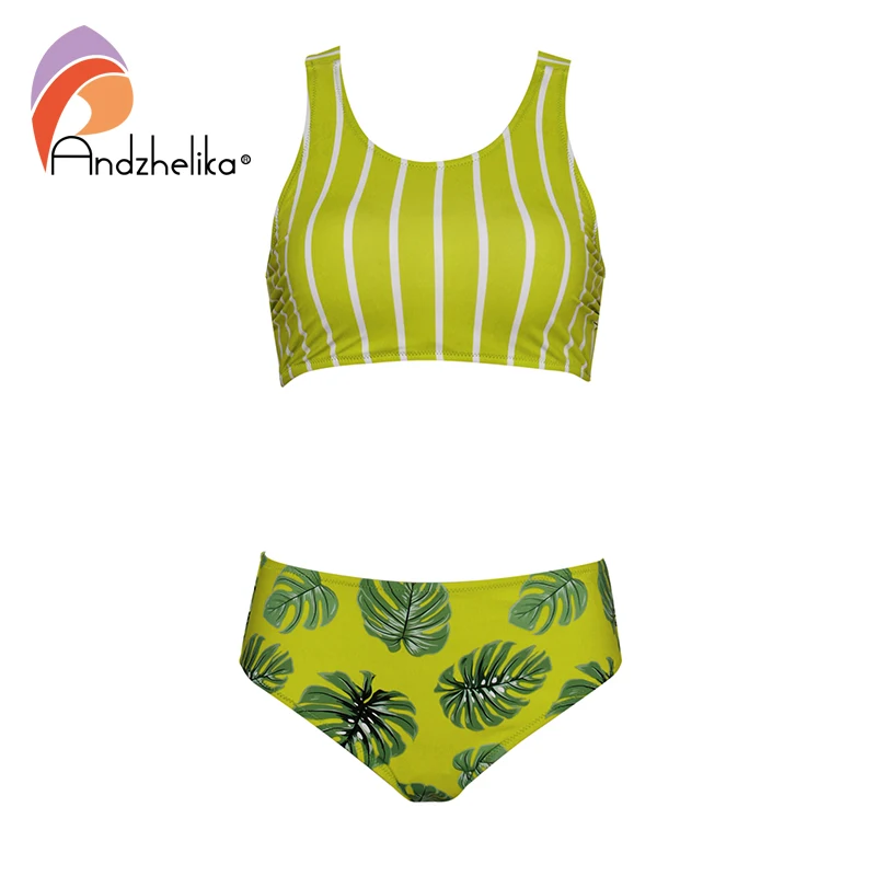 Andzhelika Smocked Green Leaves Ʈ Ű Ʈ       2021 Girls Summer Beach Bathing Suits