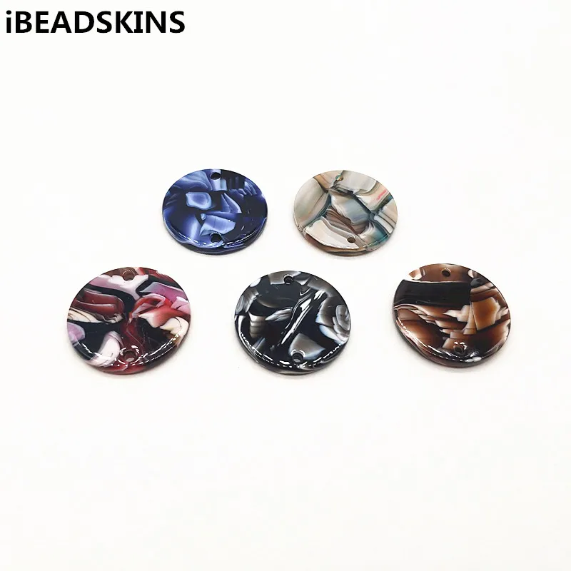 

New arrival! 100pcs 23mm acetic acid Marble effect round-shape charm for earrings accessories parts jewelry handmade making