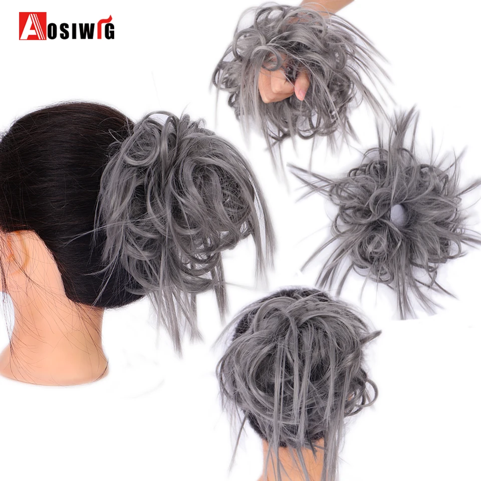 AOSIWIG_Synthetic_Bride_Messy_Straight_Fake_Donut_Chignon_Gary_Black_Color_Elastic_Hair_Scrunchie_Ru (3)