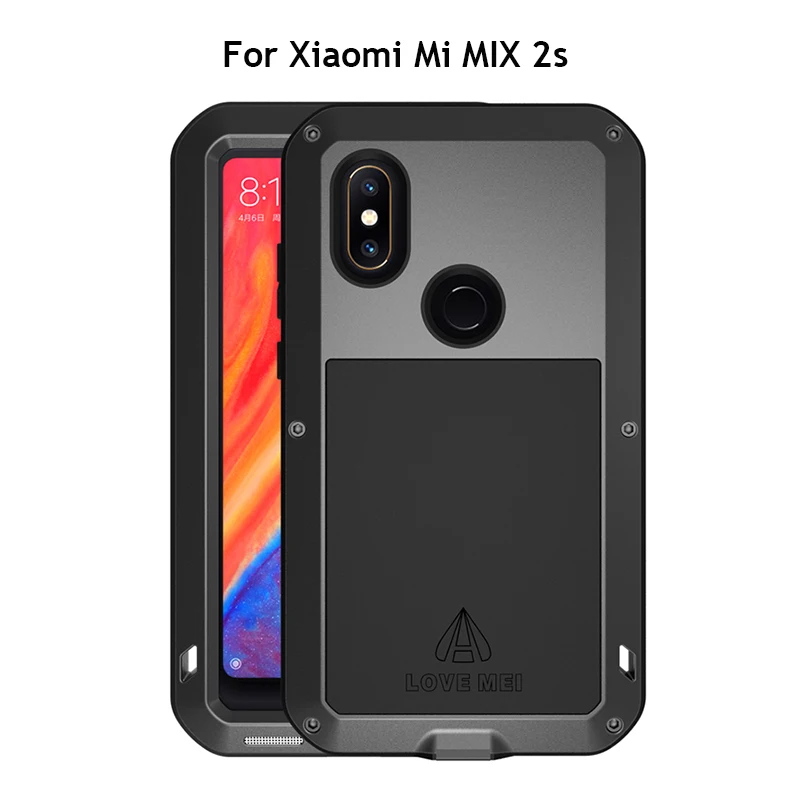 Бренд Love Mei чехол для Xiaomi mi Mix 2s Чехол X (5 99 дюйма) Ударопрочный металлический