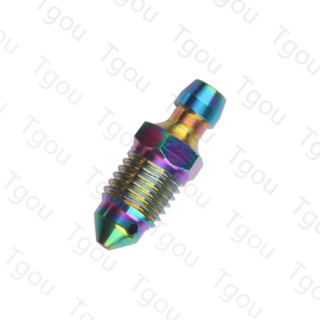 Tgou Titanium Bolt M8 M10 Pitch 1.0/1.25mm Motorcycle Brake Caliper Oil Drain Deflation Screws M10 Rainbow