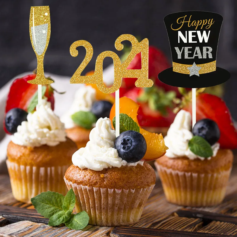 anno nuovo anno 2022 Amosfun 25 decorazioni per torte con scritta Frohes