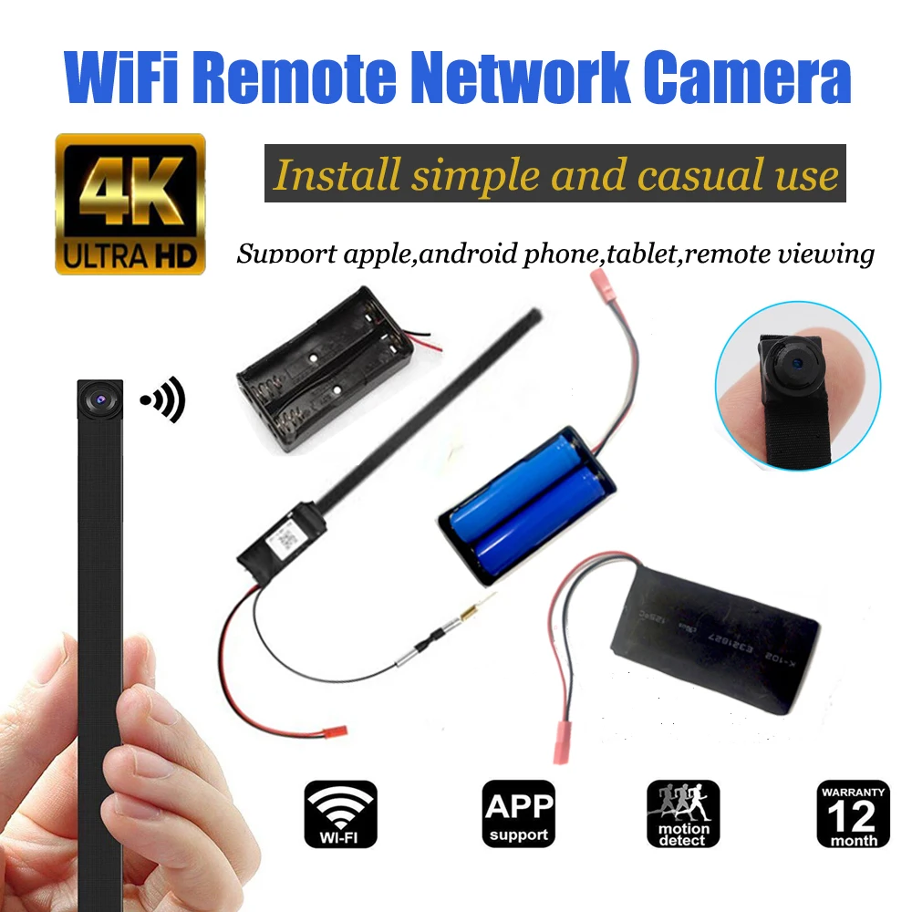 Full HD 4K DIY Портативный WiFi IP мини камера P2P беспроводная видеокамера Видео Аудио