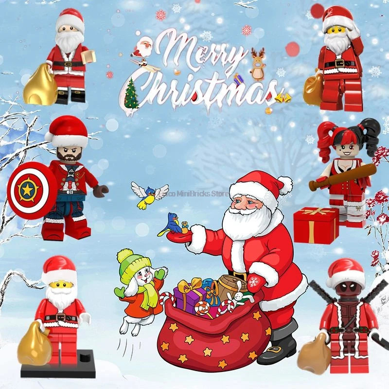

Avengers Endgame Captain America Deadpool Thor C3PO Wolverine The Joker Spider Man Building Blocks Santa Claus Christmas Gifts