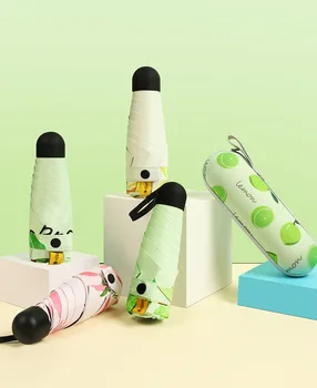 

5 Folding Fruit Umbrella Women Anti-UV Sunscreen Parasol Portable Travel Mini Pocket Umbrella with Storage Bag WB2836