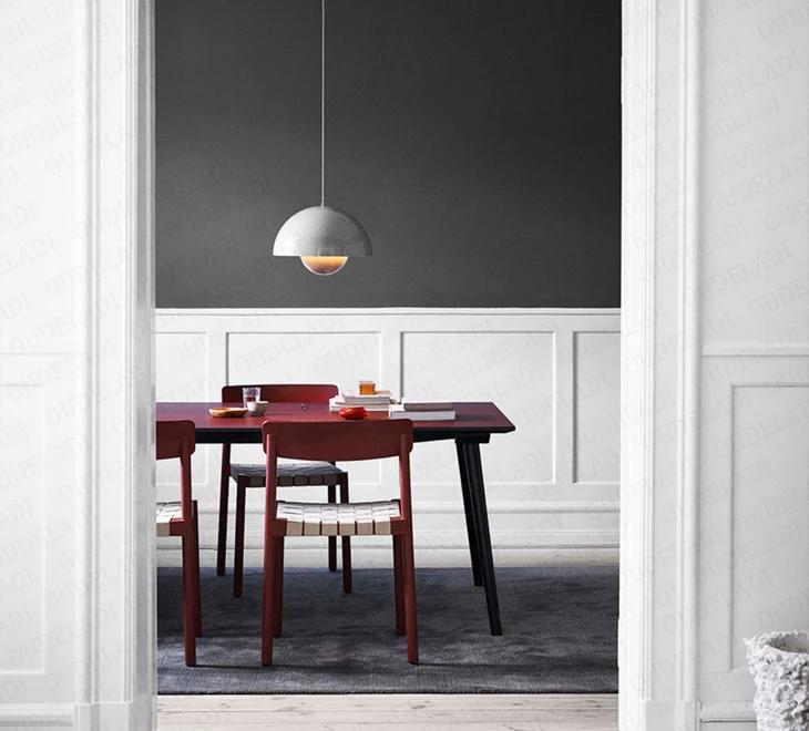 Nordic single-head restaurant chandelier bedroom bedside semicircular macarons small pendant lamp bar color hanging lamps