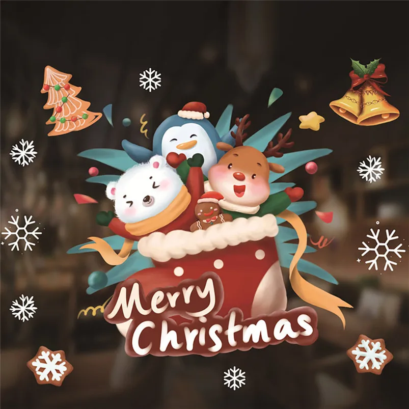 DIY Christmas Stickers Window Wall Home Decor Christmas Stickers Navidad Stickers Muraux Pour Enfants Chambres 30OCT2412